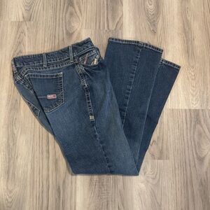 Ariat Women’s 31L Med Wash Cat 2 FR Mod-Rise Bootcut Jeans Made In USA Workwear
